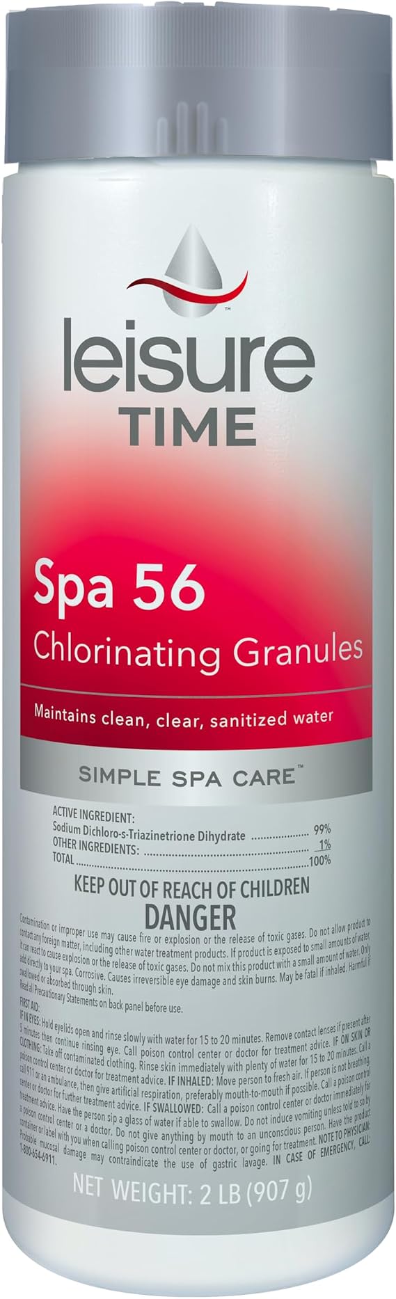 Leisure Time 22337A, Spa 56 Chlorinating Granules, 2 lbs