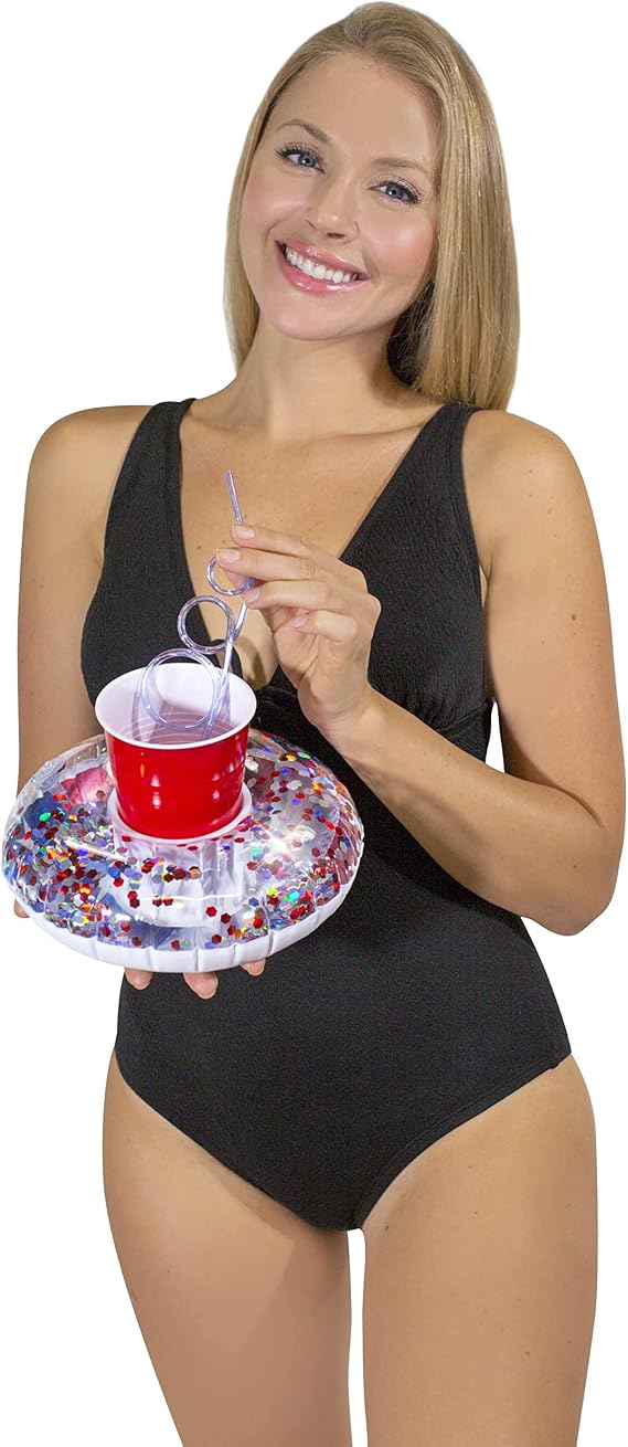 Poolcandy Inflatable Drink Float Stars & Stripes Glitter