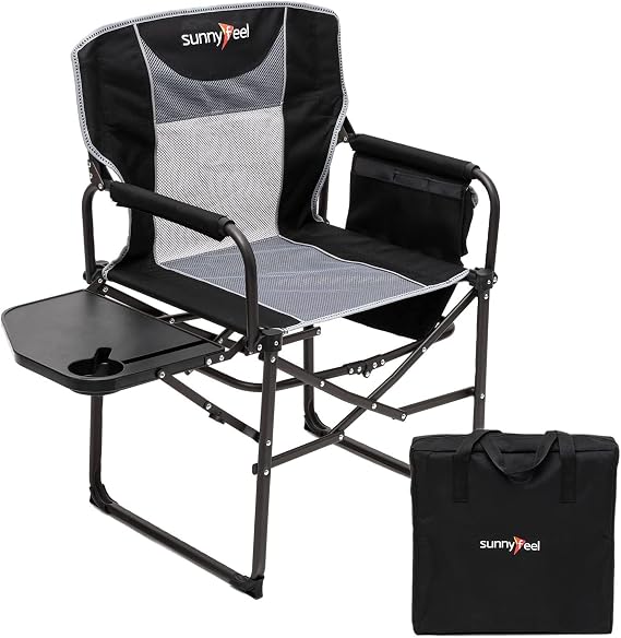 SUNNYFEEL Oversized DirectorsCamping Chair for Adults with Side Table