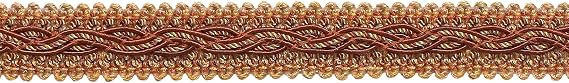 DECOPRO 7/8" (2cm) Baroque Collection Scroll Gimp Braid Trim # 0078BG, Cinnamon Toast Orange #6122 (Rust, Gold) 5 Yard Value Pack (15 ft/4.5m)