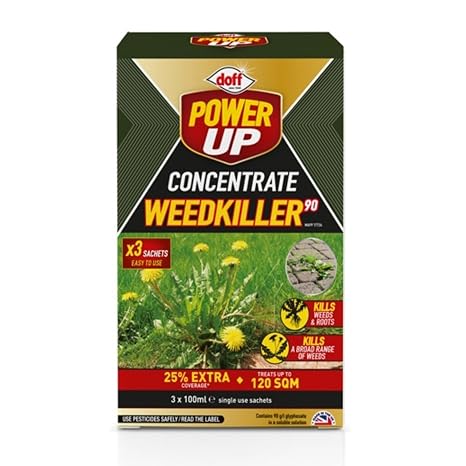 Concentrated Weedkiller, Systemic Weed Control, Kills Roots & Leaves, Garden Weed Remover for Paths, Patios & Driveways, Easy Mix Formula, (3 Sachets)