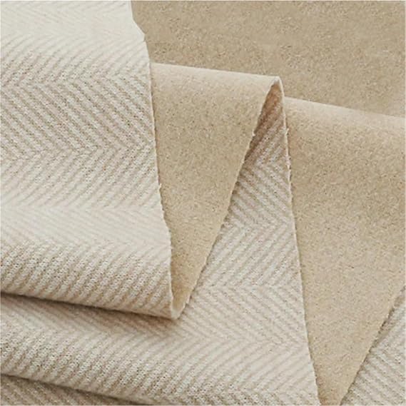 Polyester Blend Tweed Herringbone Woolen Fabric Coats Suits Sewing Multicolor 1m x 1.5m(Beige)