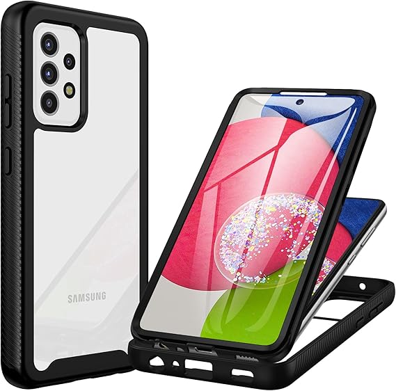CENHUFO for Samsung A52s Case, Samsung A52s 5G/A52 5G Case Built-in Screen Protector Shockproof Clear Cover Full Body Protective Rugged Phone Case for Samsung Galaxy A52S 5G/A52 5G/A52 4G -Black
