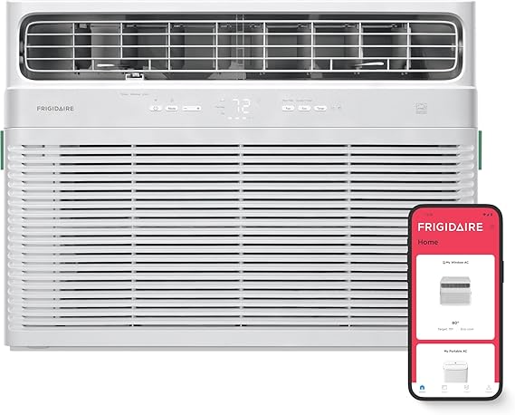 Frigidaire 24,000 BTU Smart Inverter Window Air Conditioner with Wi-Fi and Energy Star Certification, Cools Up to 1,020 Sq. Ft., Ultra Quiet Operation, White
