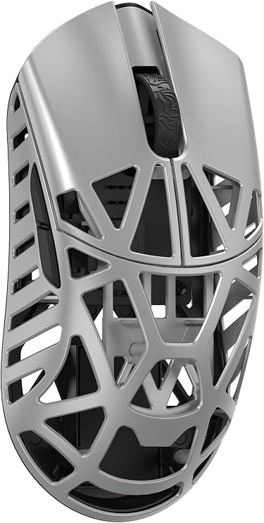 KEEBMONKEY WLMOUSE Beast X Mini Pro Ultra-Light 34g Magnesium Gaming Mouse, PAW3950 HS Sensor, 8K Polling Rate,3000 DPI,OM & TTC Switches, Customizable Side Panels. (Silver(OM Switch-Side Slits))