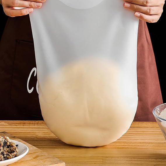 Food-Grade Silicone Kneading Bags - Reusable Silicone Dough Proofing Bag for Bread, Pastry and Pizza, Multifunctional Non-Stick Flour Mixing Preservation Bag (27.5x40cm)