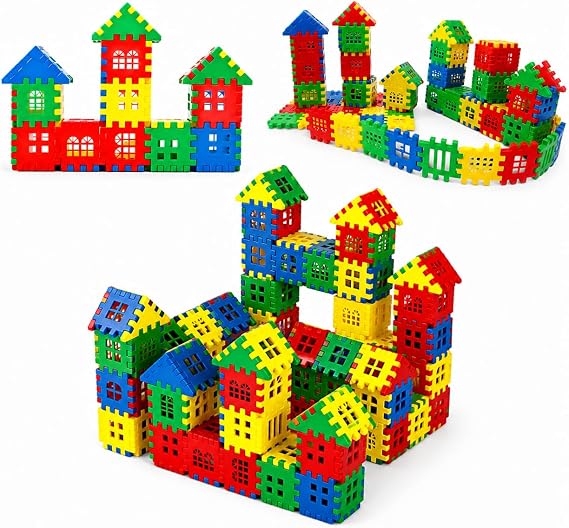 Puzzle City 3D Yapı Blokları 128 Parça – Eğitici Şehir Kurma ve Tasarım Seti | Çocuklar İçin STEM Oyuncak, Yaratıcı Yapı Oyunu, El Becerisi ve Zeka Geliştirici Set