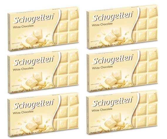 Schogetten German White Chocolate Bars, 100g/3.5oz (Pack of 6)