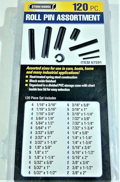 Harbor Freight Tools Roll Pin Assortment, 120 Pc. - Storehouse