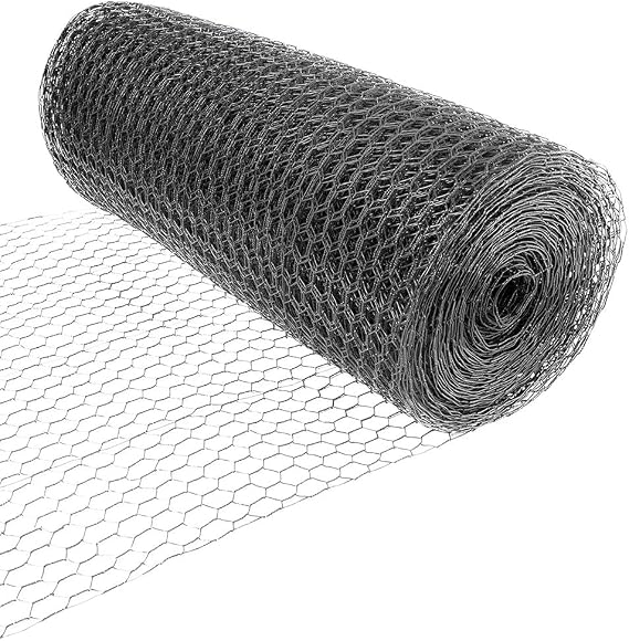 Fencer Wire 16 Gauge Vinyl Coated Hex/Poultry Netting Mesh 1.5" (3 ft. x 150 ft. Black)