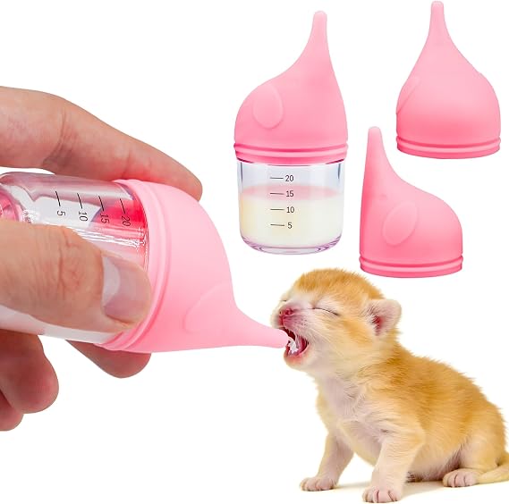 Puppy Bottles for Nursing,Kitten Bottles for Nursing,Pet Feeding Bottle,(Pink - 20ml)