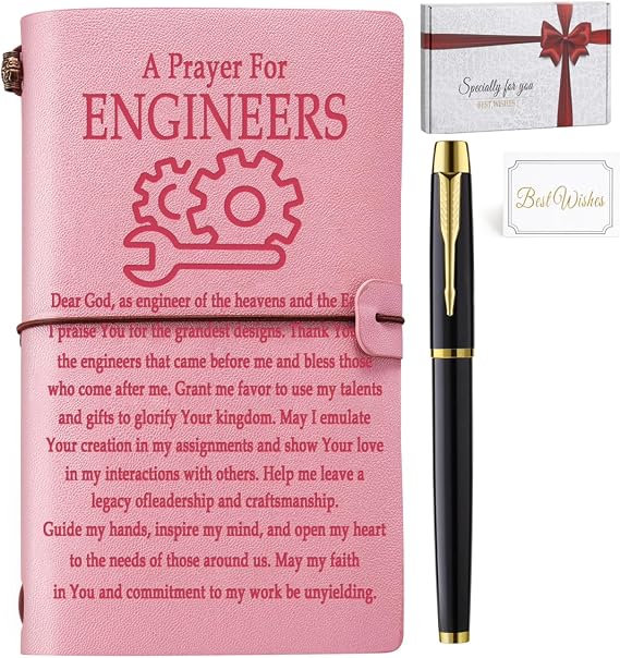 Engineer Gifts, Mechanical Engineering Gifts, Leather Journal Notebook Gift for Engineers New Licensed Passer Engineering Student Graduation Retirement Gift