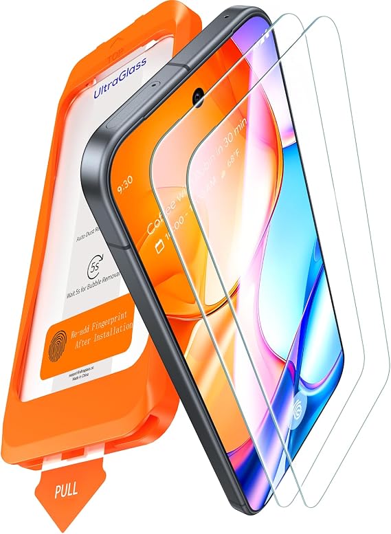 UltraGlass UNBREAK 9H+ Armor for Google Pixel 10 Pro XL Screen Protector | NO.1 Military Grade Shatterproof, Google Pixel 10 Pro XL Screen Protector, Tempered Glass, Fingerprint Unlock, Easy Install