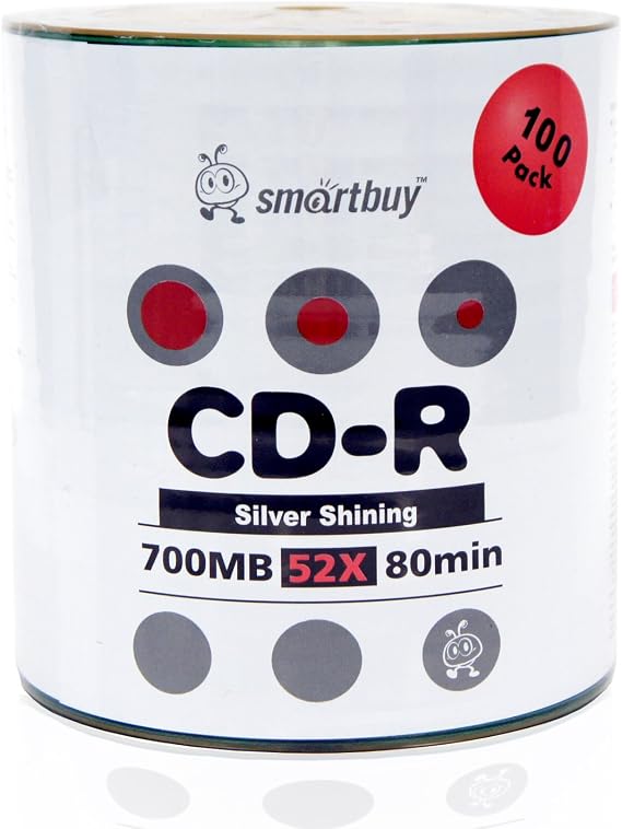 Smartbuy 1000-disc 700mb/80min 52x CD-R Shiny Silver Blank Recordable Disc