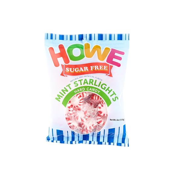 Howe Sugar Free Mint Starlight's, Mint Candy 6 oz Bag