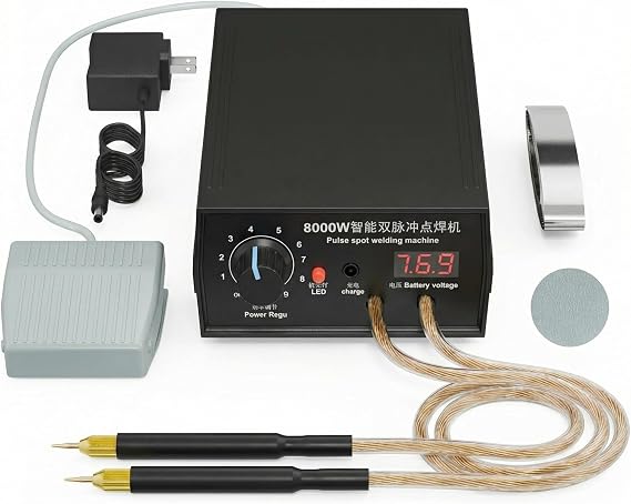 8000W Spot Welder,Handheld Spot Welder,Portable Spot Welder Machine DIY Kit,High Power Handheld Spot Welding Machine,with nickel strip and spot welding pen,for 18650 Battery Pack Welding Tools
