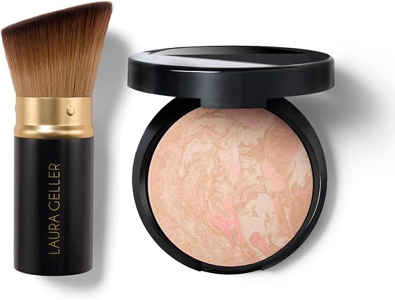 LAURA GELLER NEW YORK 59mm Baked Balance-n-Brighten Foundation with Kabuki Brush Makeup Set, Porcelain