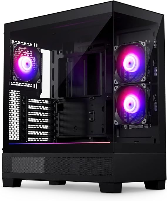 Phanteks XT View ATX Mid-Tower Case - Tempered Glass, Black, High-Performance Cooling, D-RGB Fans, USB-C 3.2 Gen2