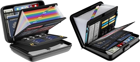 DocSafe Fireproof Accordion File Organizer Set with Lock