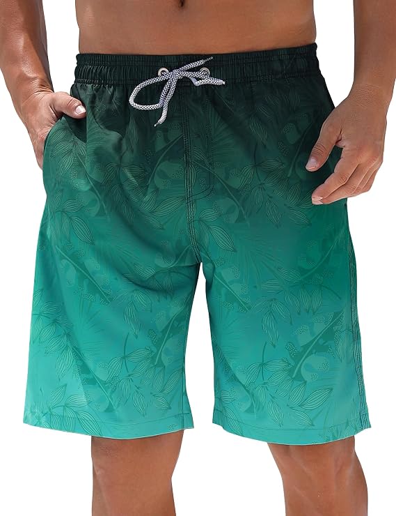 ELETOP Men's Swim Trunks with Mesh Liner 9 Inch Beach Bathing Suit | Quick Dry Drawstring Swim Shorts for Beach Vacation, Party, Cruise and Daily Casual Wear