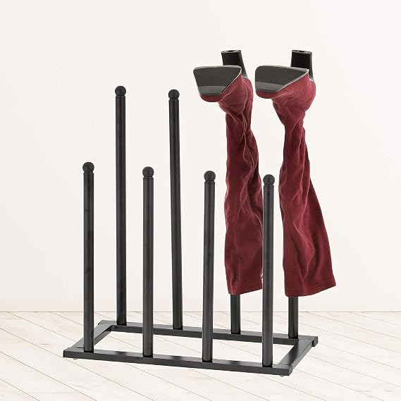 Metal Boot Rack Tall Shoe Rack Free Standing Boot Storage Rack Holder for Tall Knee-High,Rain Boot Shoes in Closet Entryways Bedroom