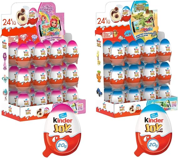 Kinder Joy Surprise Egg, Set of 2 x 24 for Girls and Boys