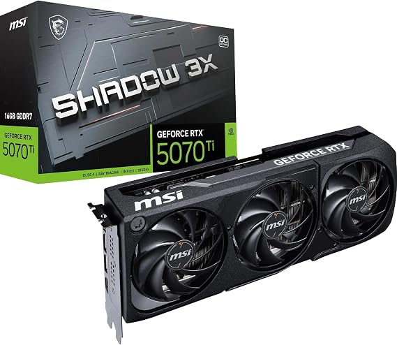 Msi Vga Geforce Rtx 5070 Ti 16g Shadow 3x Oc Rtx5070ti 16gb Gdrr7 256 B Dx12 Pcie 5.0 X16 (3xdp 1xhdmi)