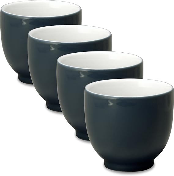 FORLIFE Q Tea Cup (Set of 4), 7 oz., Black Graphite