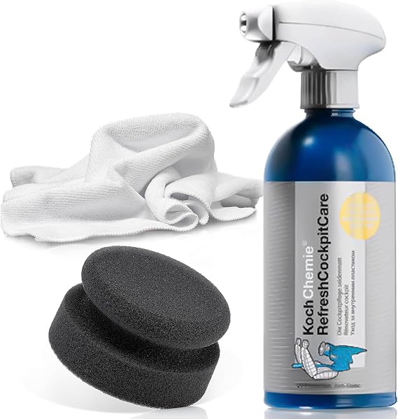 detailmate Koch Chemie Refresh Cockpit Care Set 0.5 L Sponge Applicator Soft + Microfibre Cloth Interior Cleaning