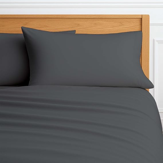 Way Fair 4 Piece Sheet Set Twin (39"x75") Size Dark Grey Solid - 100% Egyptian Cotton, 600-Thread-Count Cooling Bed Sheets, 15 Inch Deep Pocket of Fitted Sheet, Twin Cotton Bed Sheets Set