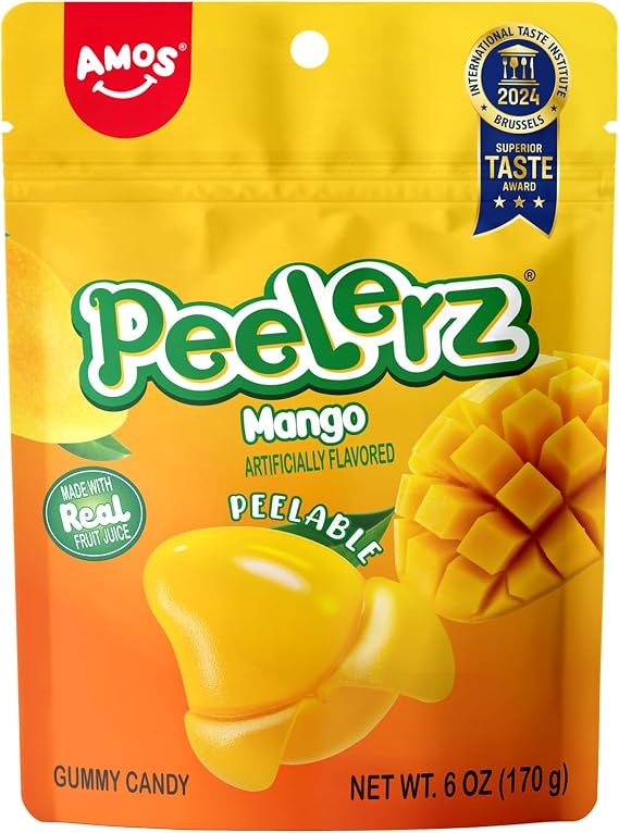 Amos Peelerz Gummy Mango 6oz Bag