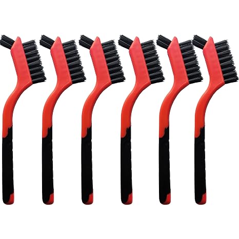 6pcs Nylon Cleaning Brushes Small Wire Brush Set for Cleaning Rust Removal in Holes
