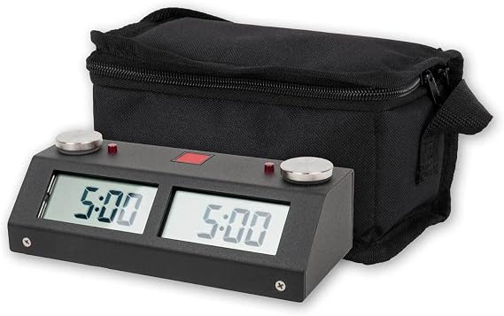 Chronos GX Digital Game Chess Clock - Touch - Black with Carrying Bag