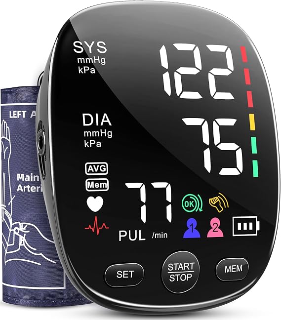 Aile Upper Arm Blood Pressure Monitor for Home Use, Cuffs Fits 9"-20.5" Arm