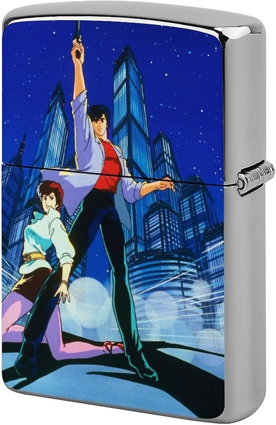 Zippo Lighter Case, Armor, Saeba, Makimura, Zippo Cover, Zippo Case, Replacement Outer Case, Unisex, Windproof, Rustproof, Shockproof, Anti-Fingerprint, Full Protective Case, Anime Lovers, Tobacco