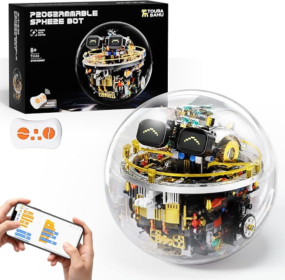 STEM Robot Toy Building Kit, Interactive Emo Robot with APP & Remote Control, Visual Coding, Dynamic Expressions & LED Lights, 804 PCS Educational Science Set for Kids Aged 8-14, Boys Girls Gift