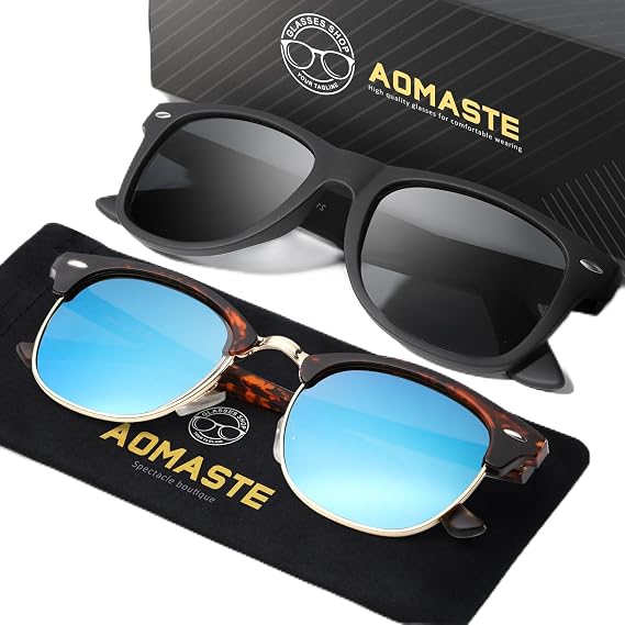 Sunglasses Men and Womens, Polarized Sunglasses for men with UV Blocking Semi-Rimless Frame for Driving & Hiking