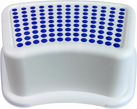 Multiuse Booster Step Plastic Step Stool for Bathroom, Non-Slip for kids Step,Toddler Potty Training Booster, White and Purple, 36.5 x 24.5 x 13 cm