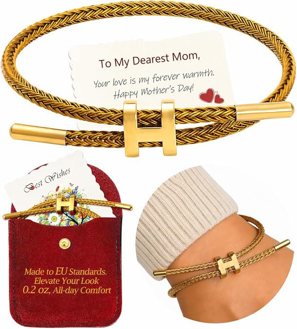 Valentines Day Gifts for Her: Fashion Accessories To My Love Adjustable Gold Rope Bracelets - Anniversary Birthday Gift for Girlfriend Wife Mom -