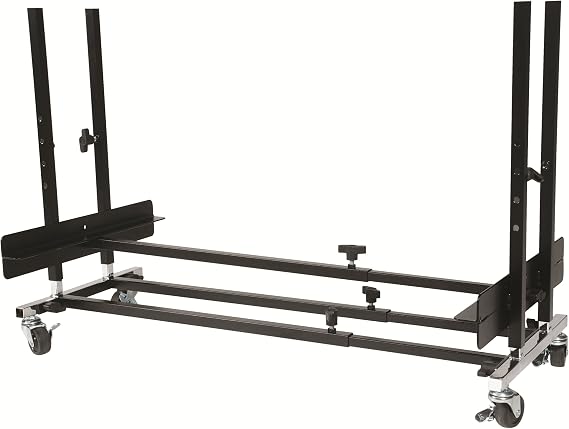 BBV567 Adjustable Rolling Orff Stand, Tool-Free Cart with Locking Casters, 7-36 in Height and 42 in Width for Xylophones and Metallophones
