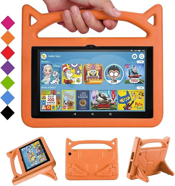 Case for 8 in Tablet for Kids(12th/10th, 2024/2022 Release) - Lightweight Shockproof Case with Handle Stand for 8inch Kids Tablet.Incompatible with iPad Samsung TCL 8in Tablets.(Orange)