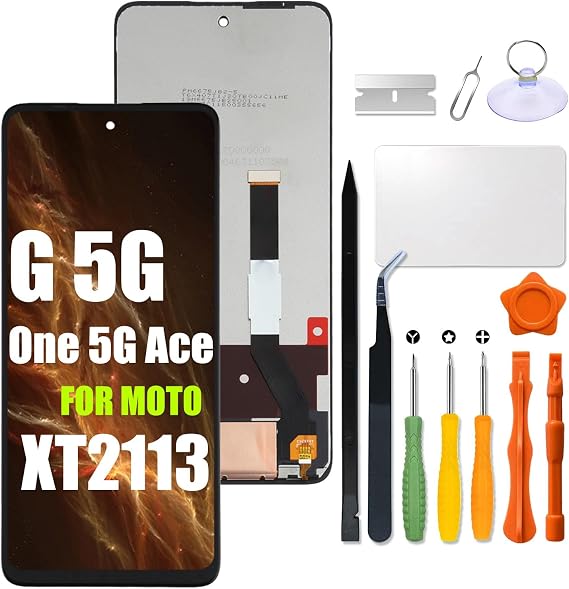 Replacement for Motorola Moto One 5G Ace LCD Screen for Moto G 5G / ONE 5G UW Ace XT2113-2 LCD Display Touch Screen Digitizer Assembly with Repair kit (Not for ONE 5G,ONE 5G UW)