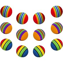 12 PCS Soft Foam Striped Balls, Increasing Interaction With Pets & DIY Craft Supplies, Small Dogs Puppies Toy Balls Durable Indoor/Outdoor Game Balls