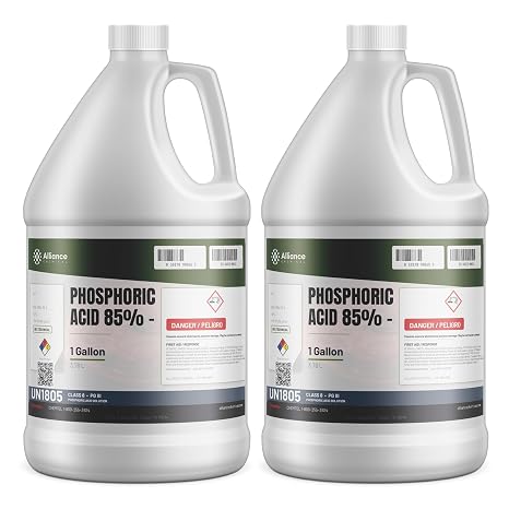 Phosphoric Acid 85% Technical Grade - 2 Gallons - Powerful Chemical for Rust Removal, Industrial Cleaning