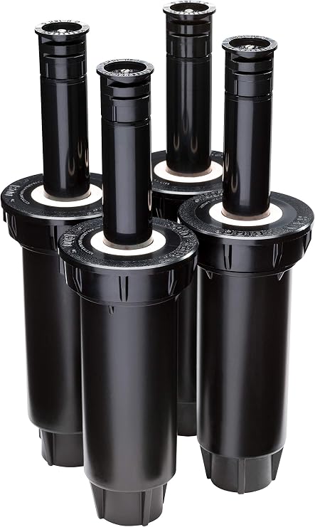 Rain Bird 1803DSH4PK Professional Dual Spray Pop-Up Sprinkler, 180 Half Circle Pattern, 8' - 15' Spray Distance, 3" Pop-up Height, 4-Pack