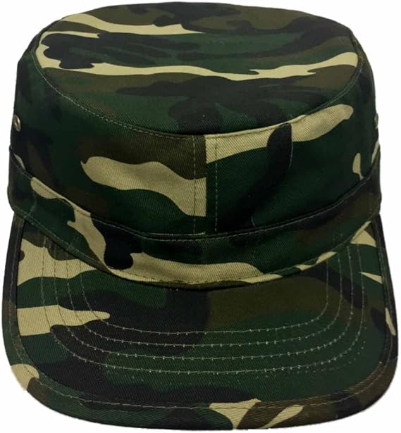 Military Style Solid Blank GI Flat Top Cadet Cotton Castro Patrol Fitted Cap Hat