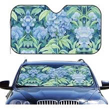 Car Windshield watercolor hydrangea blue Sun Shade for Car Windshield Foldable Car Front Window Sunshade for Cars SUV Trucks Blocks Max UV Rays and Keeps Your Vehicle Cool-Small