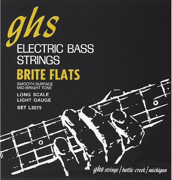GHS Strings Brite Flats Bass Guitar Strings (L3075), Light, 45-98