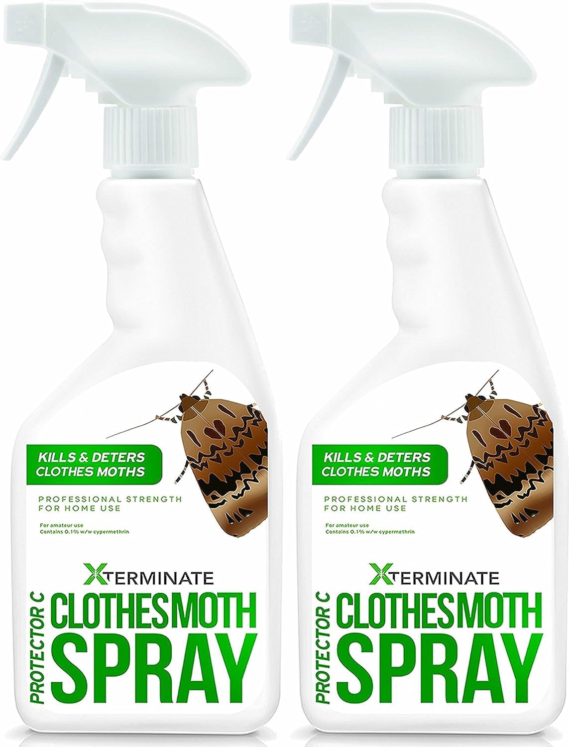 Xterminate 2 x 1L CarpetClothes Moth Killer Spray Treatment | Fast Acting, Safe and Effective on All Carpets, Rugs, Upholstery and Other Surfaces
