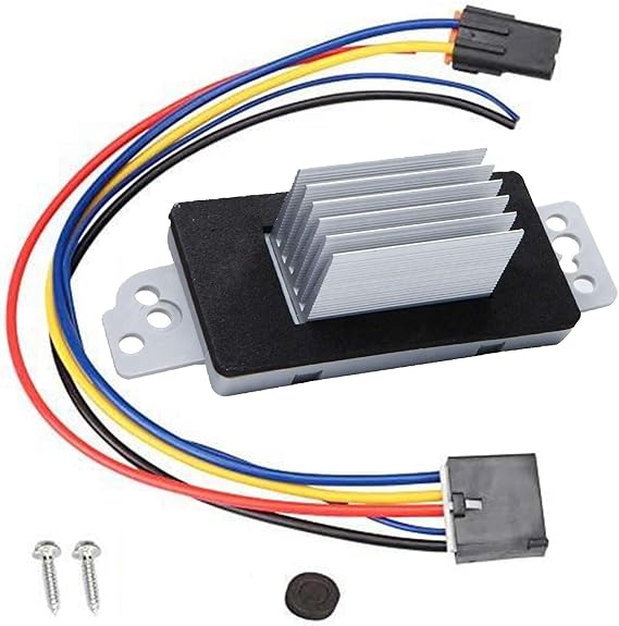 HVAC Blower Motor Control Module Resistor Kit w/Harness Compatible with Chevy Silverado Tahoe Trailblazer GMC Sierra Envoy Yukon XL - Part# 15-81773 RU-631 89018778 89019351